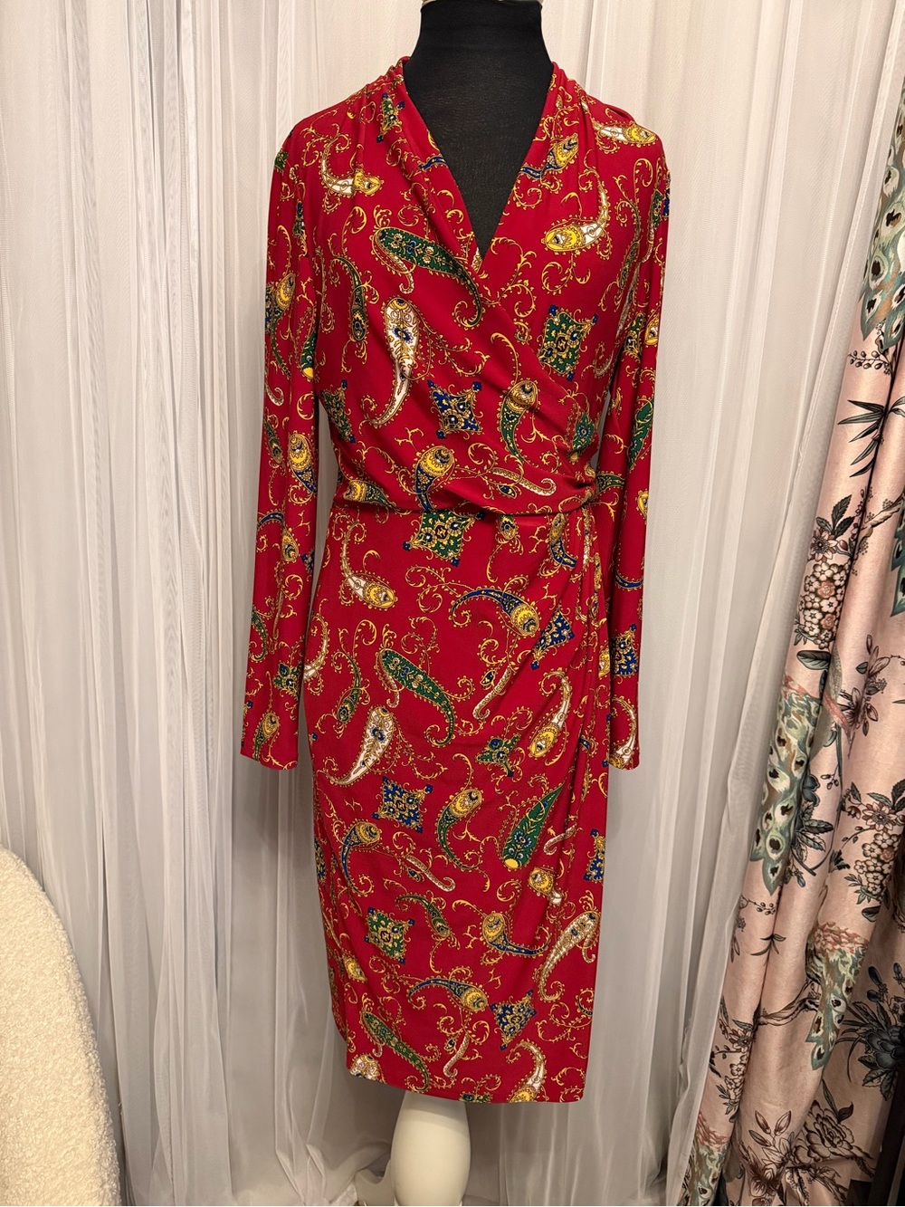 Ralph Lauren Bright Red Shift Dress